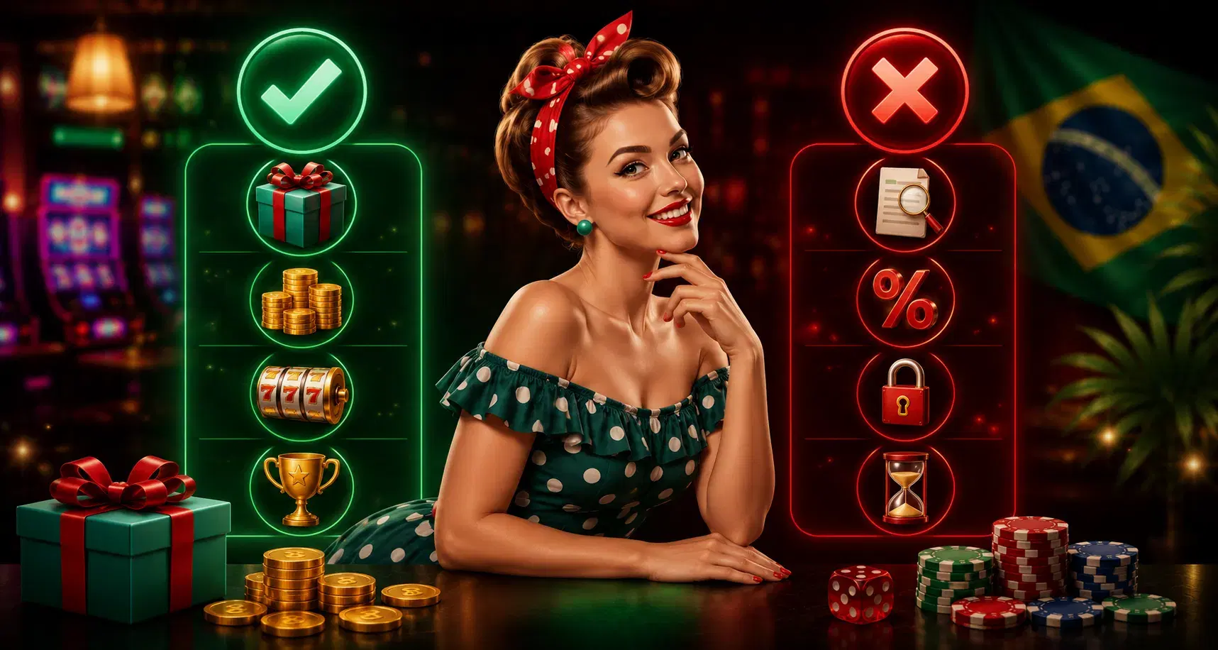 Pin Up Casino Brasil bonus pros and cons overview