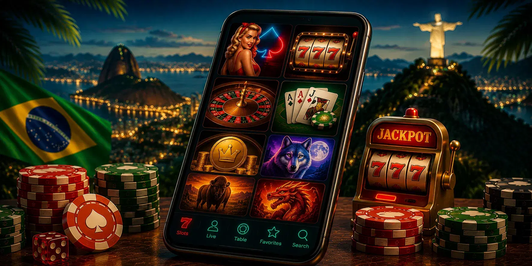 Pin-Up mobile casino games on a smartphone in Brazil