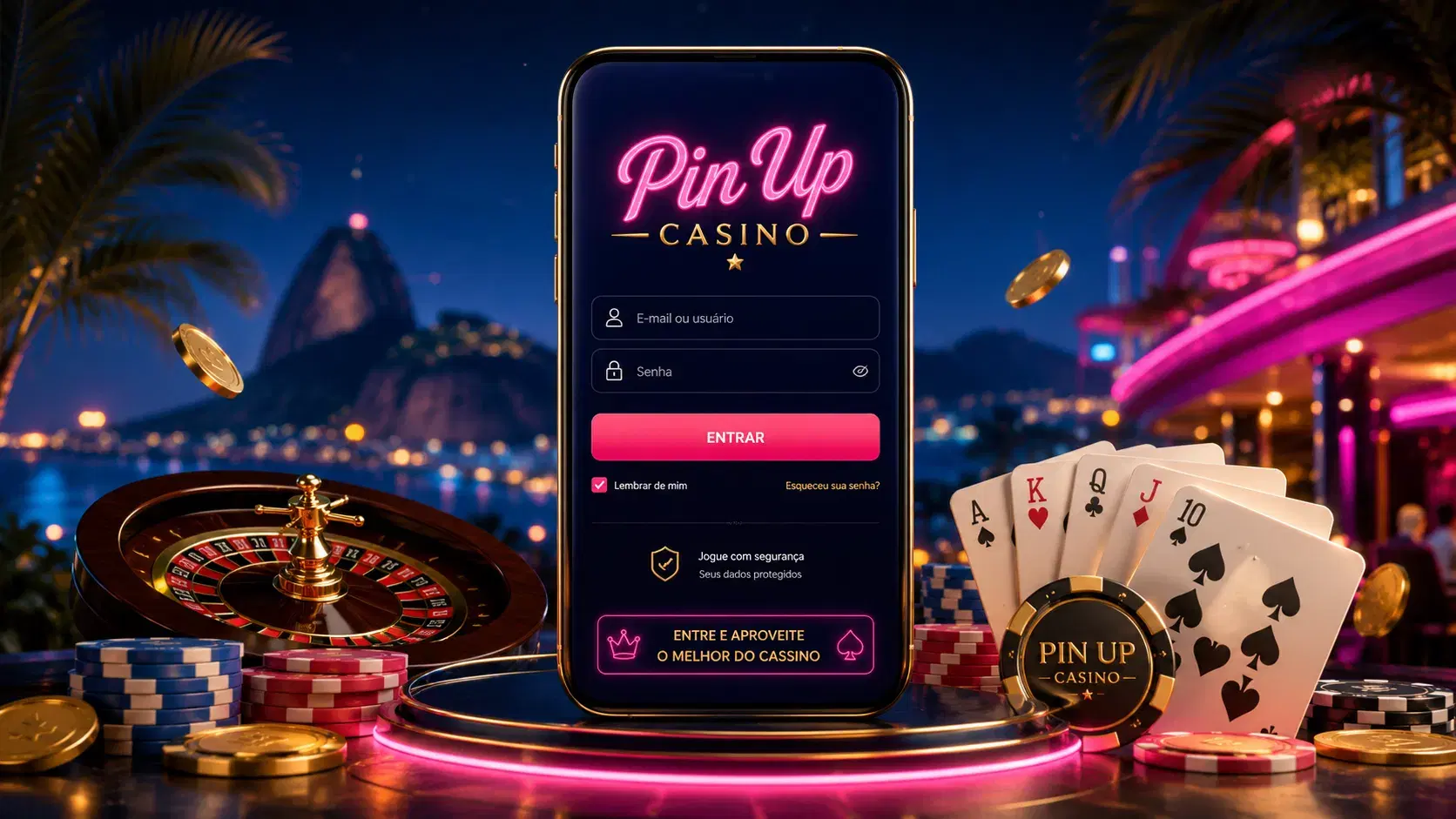 Pin Up login banner for Brasil