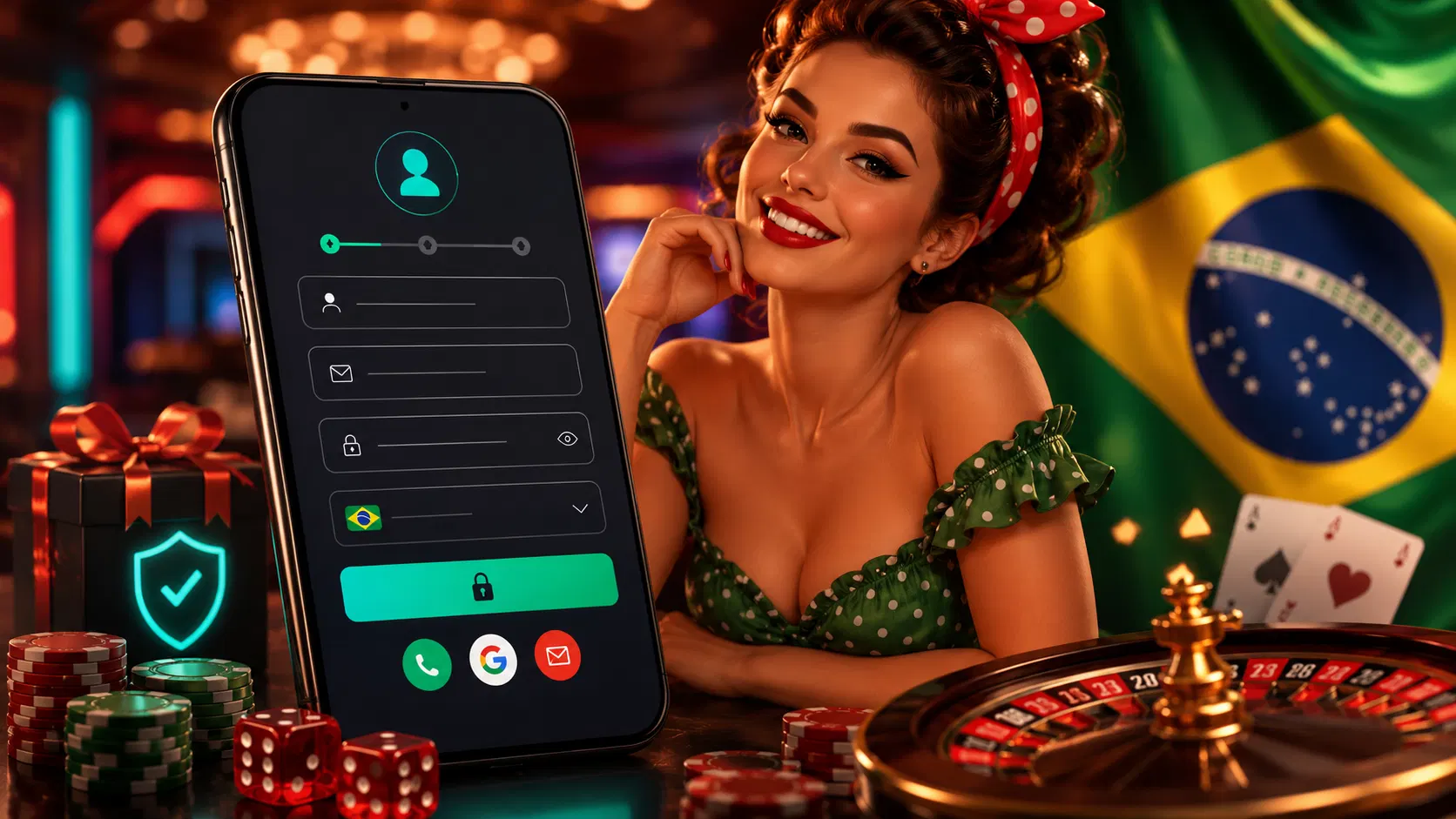 Pin-Up Casino Brasil registration page on desktop